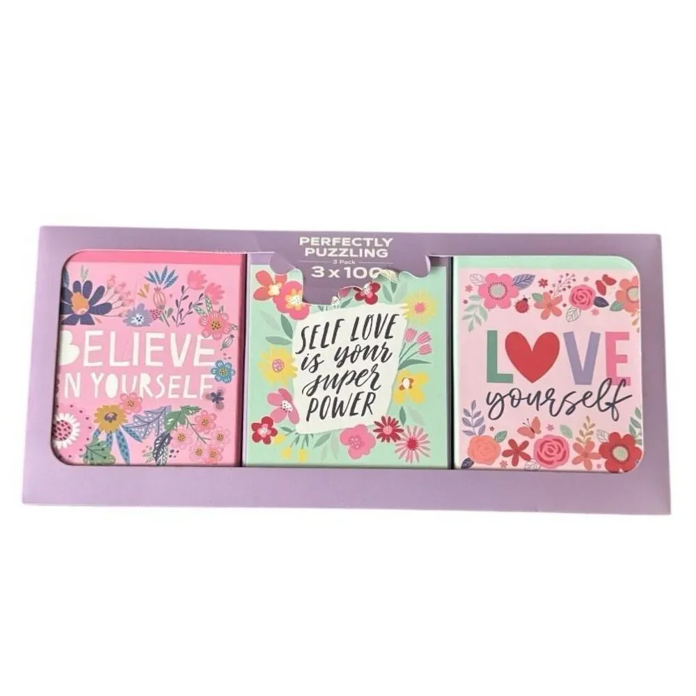 Positive Affirmations Puzzle Set 3-Pack – 100 Pc Each